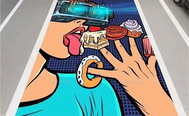 车位地绘 | 车位彩绘_地面手绘