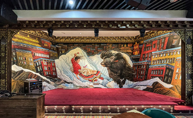 「特色餐厅手绘墙」藏族文化餐厅