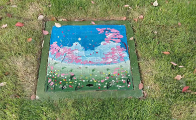 市政公园改造井盖彩绘