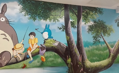 商场走廊墙体彩绘创意涂鸦